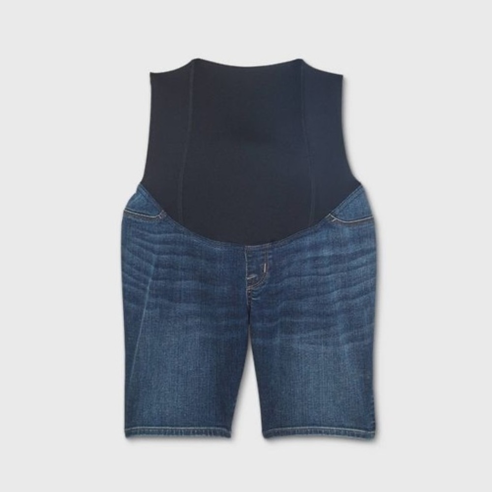 Isabel Maternity Crossover Panel Bermuda Maternity Jean Shorts Ingirid&Isabel 6